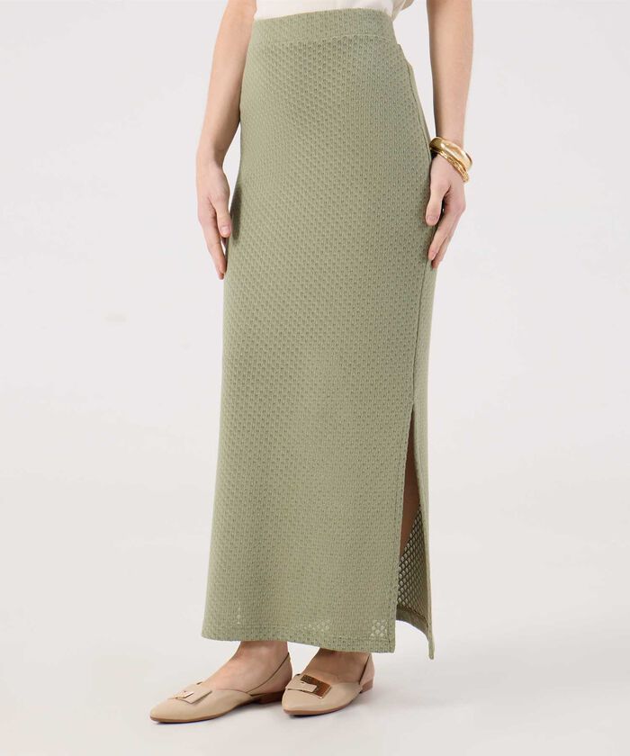 Falda Texturizada Con Abertura