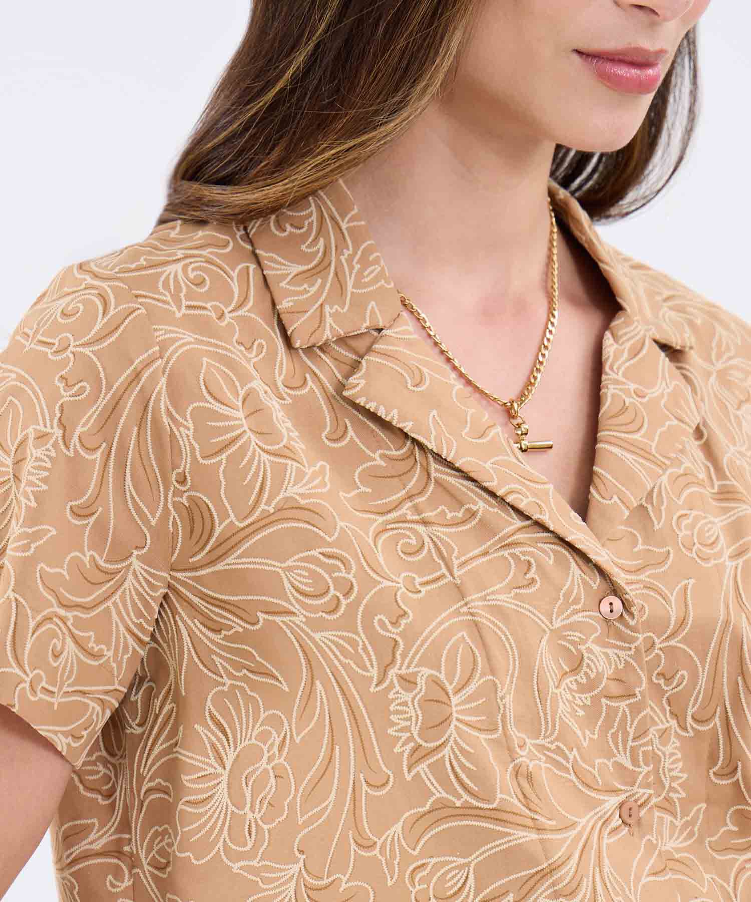 Camisa Estampada Manga Corta