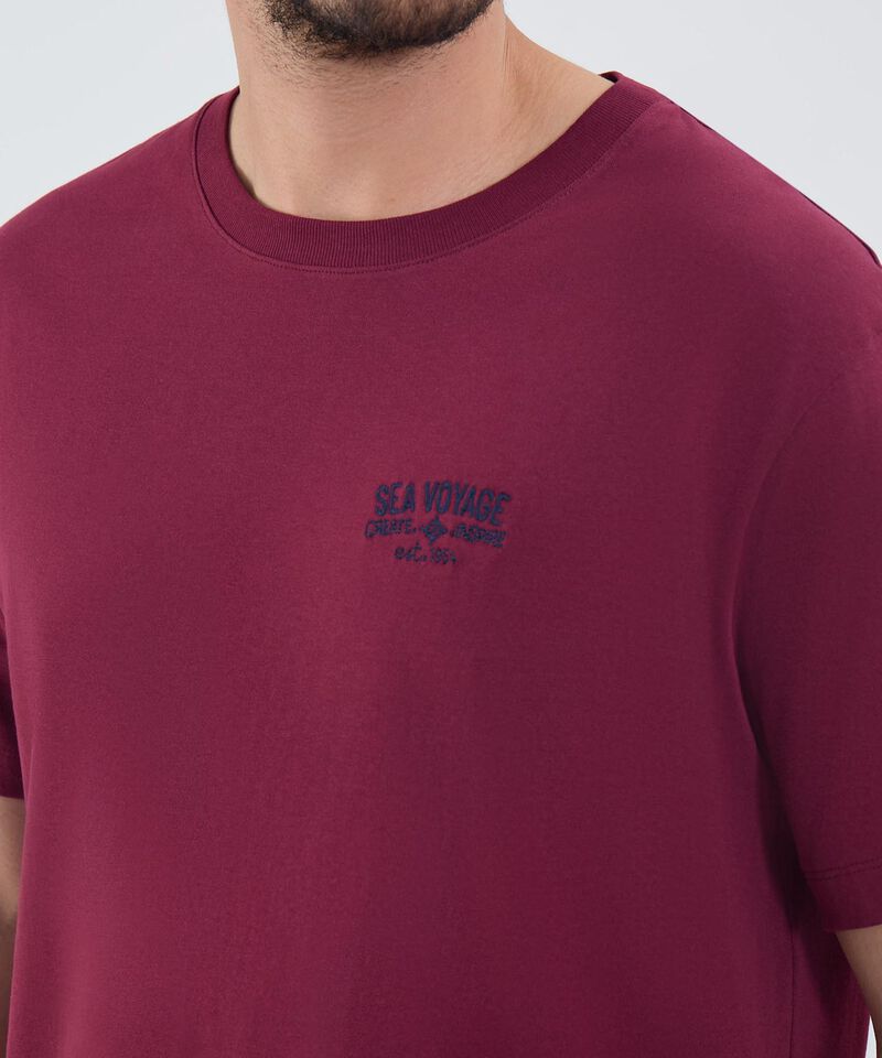 Camiseta Con Bordado Cuello Redondo