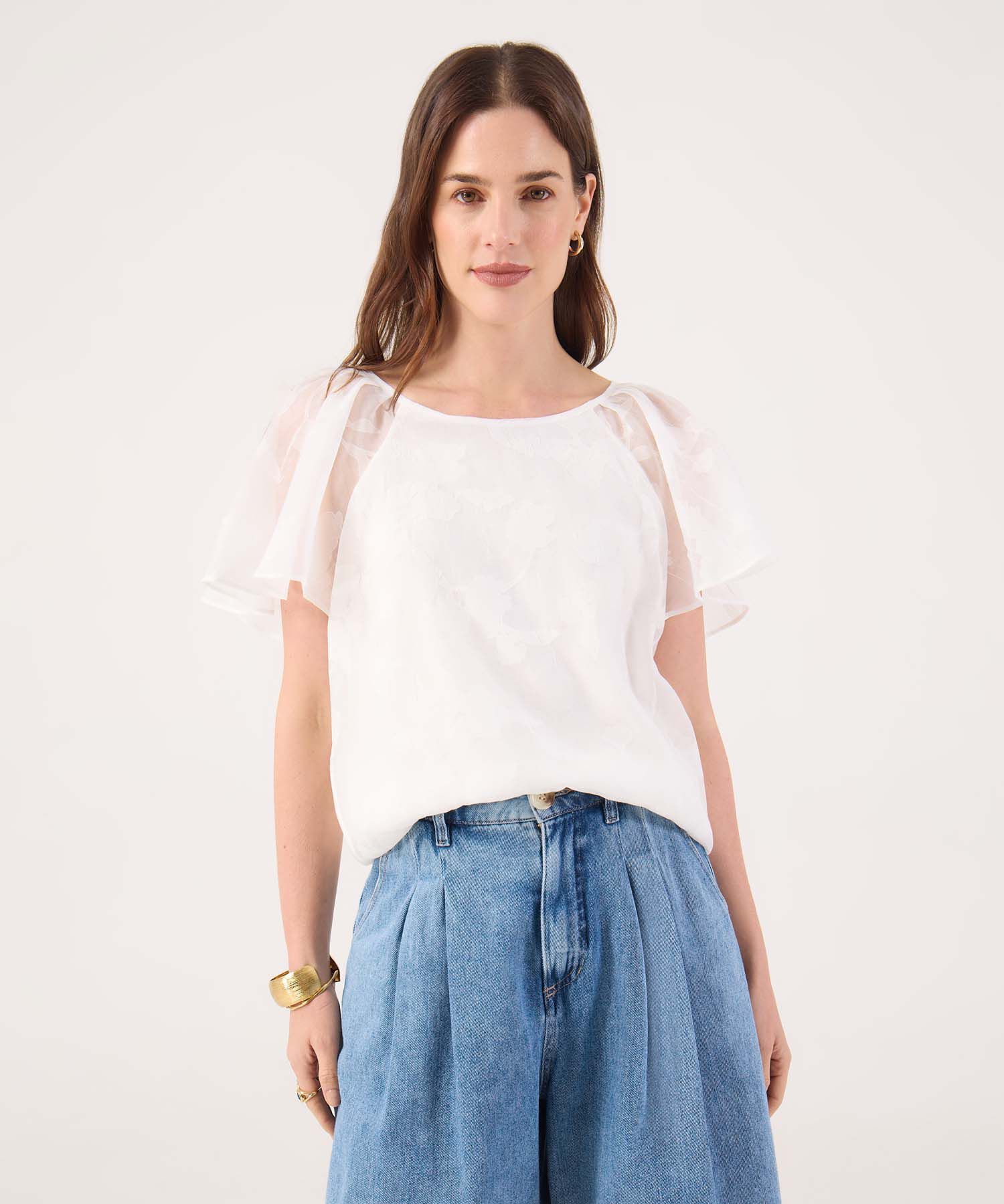 Blusa Con Textura Unicolor 