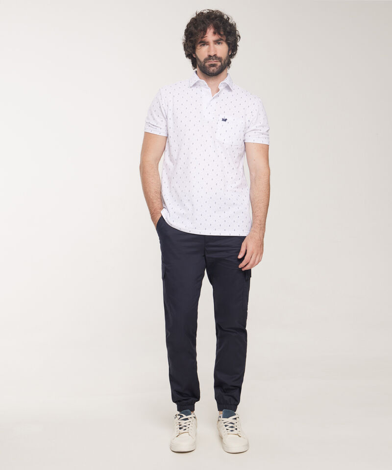 Polo Cuello Maquina Estampada Con Bolsillo