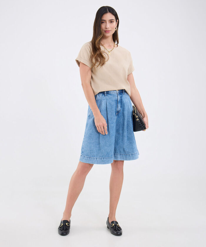 Blusa Manga Corta Unicolor