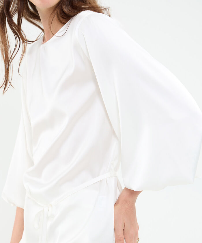 Blusa manga 3/4 bombacha unicolor para mujer