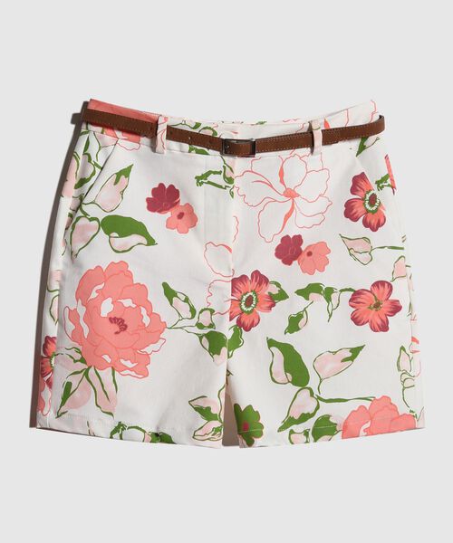 Bermuda Corta Estampada  Con Cinturon