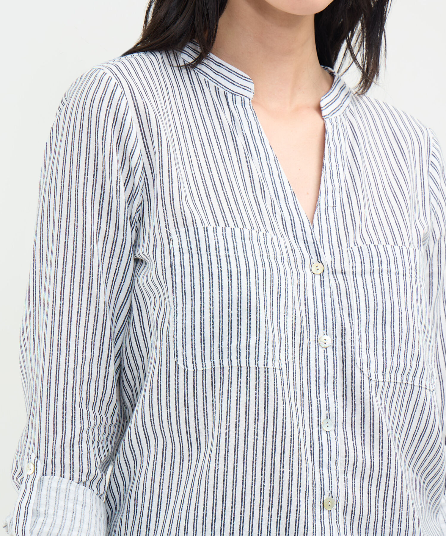 Blusa Estampada en Efecto Lino