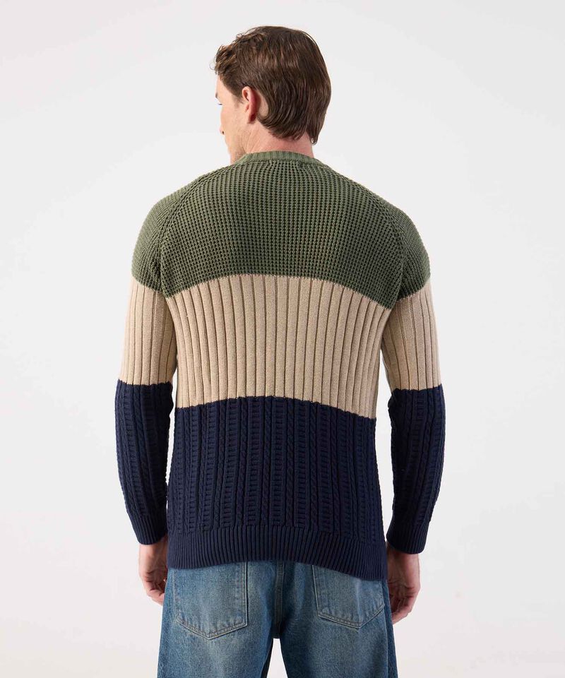 Buzo de Punto Grueso para Hombre con Dise&ntilde;o de Bloques