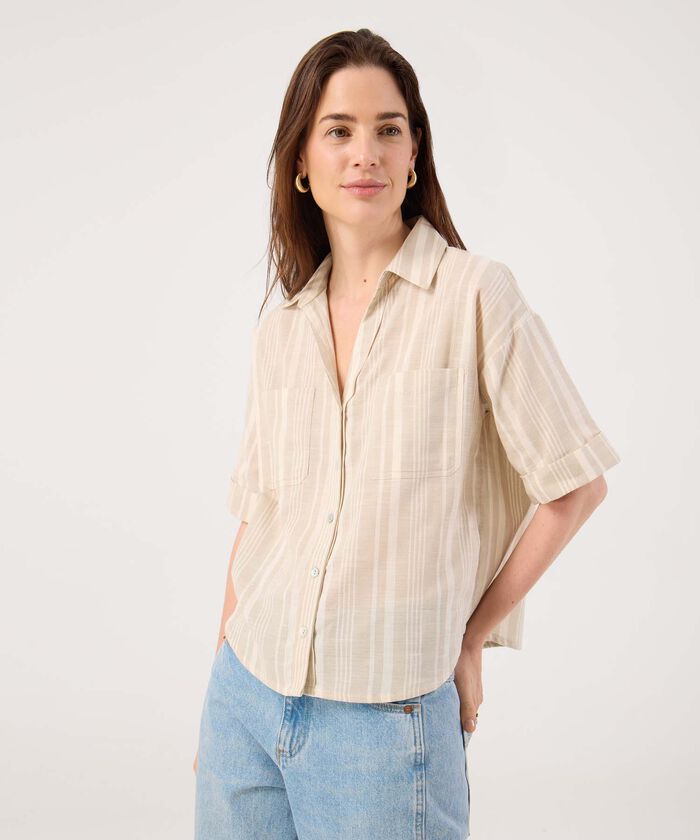 Camisa Manga Corta A Rayas