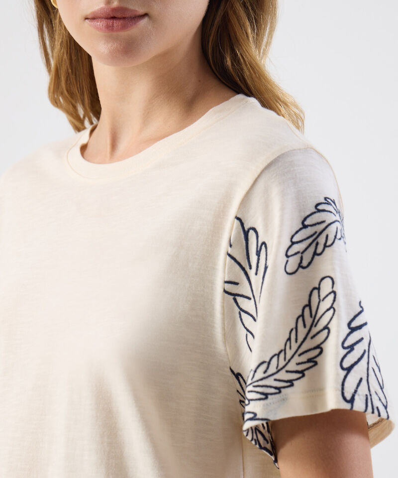 Camiseta Casual Manga Corta Detalle Para Mujer