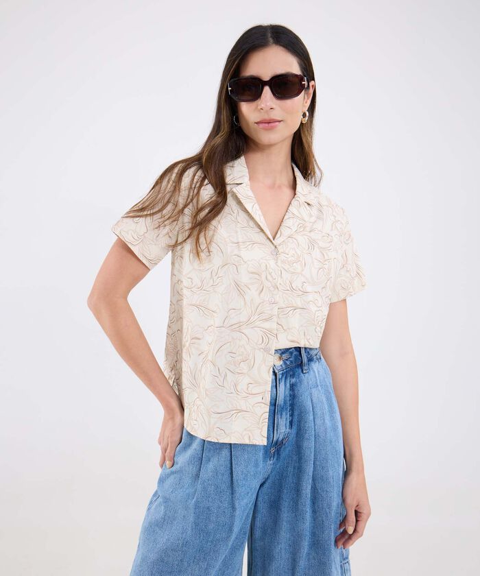 Camisa Estampada Manga Corta