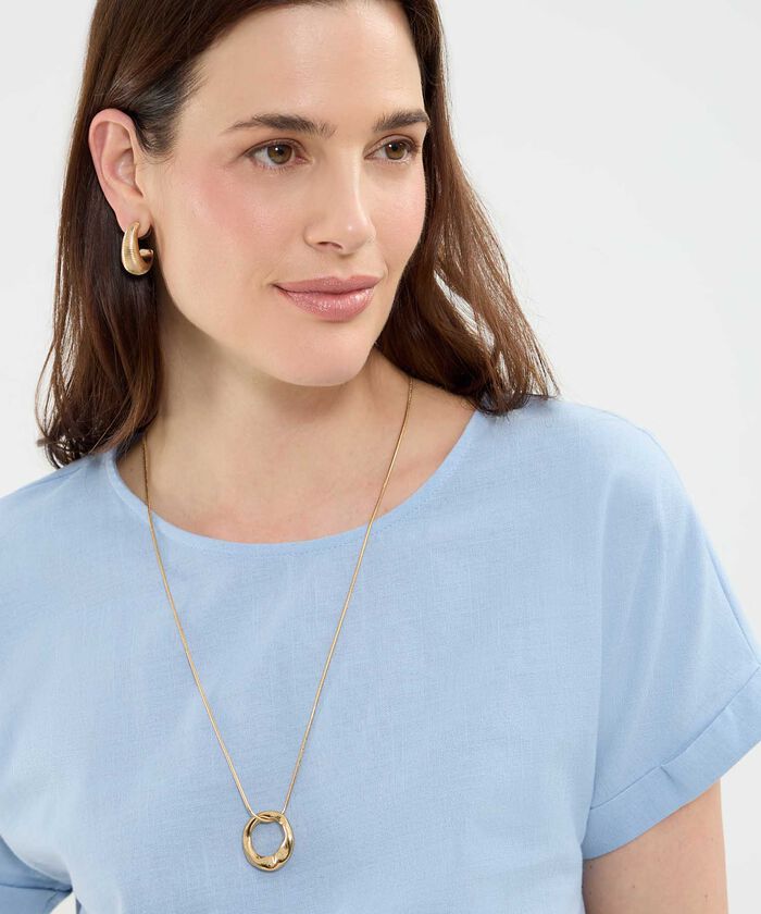 Blusa con Doblez en Efecto Lino