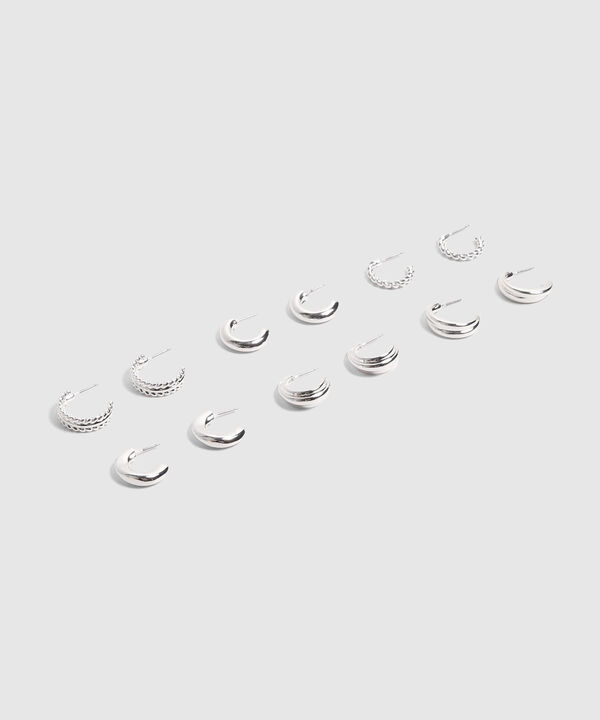 Set X6 Aretes Plateados 