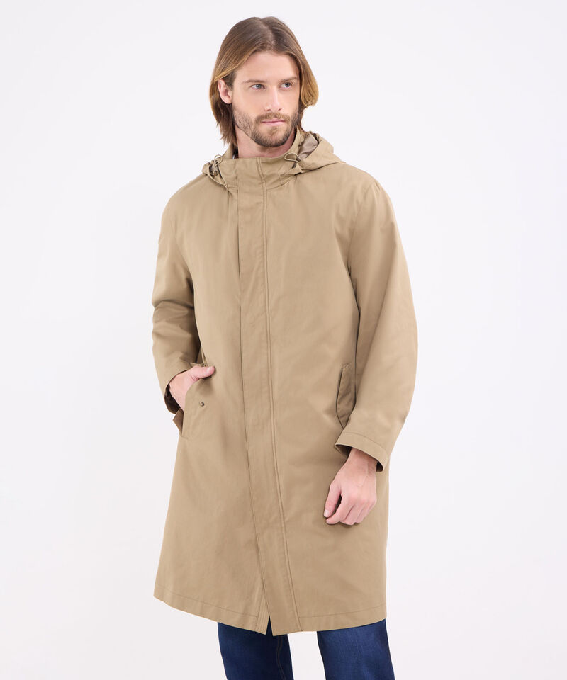 Chaqueta Larga Con Capota 