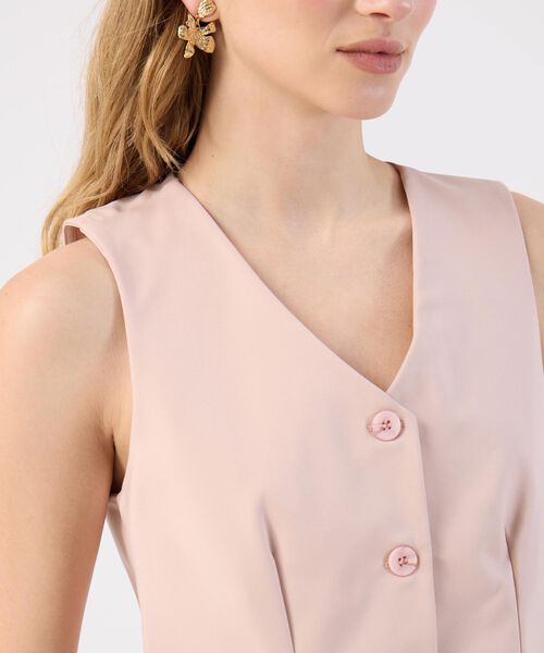 Chaleco Sastre Mujer Escote V Abotonado image number null