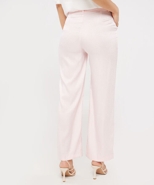 Pantalon Amplio Unicolor En Satin