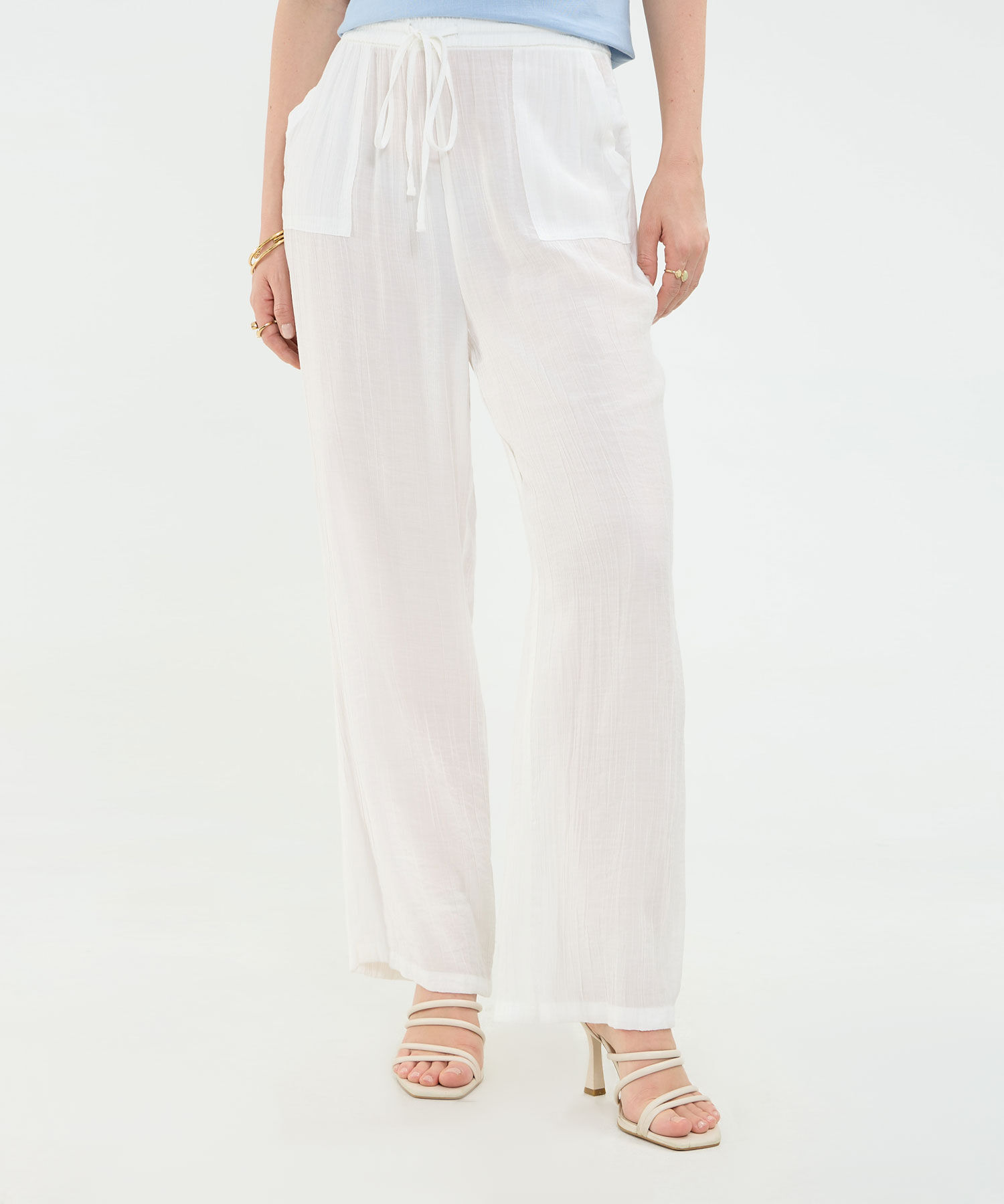 Pantalón Fluido Efecto Rústico