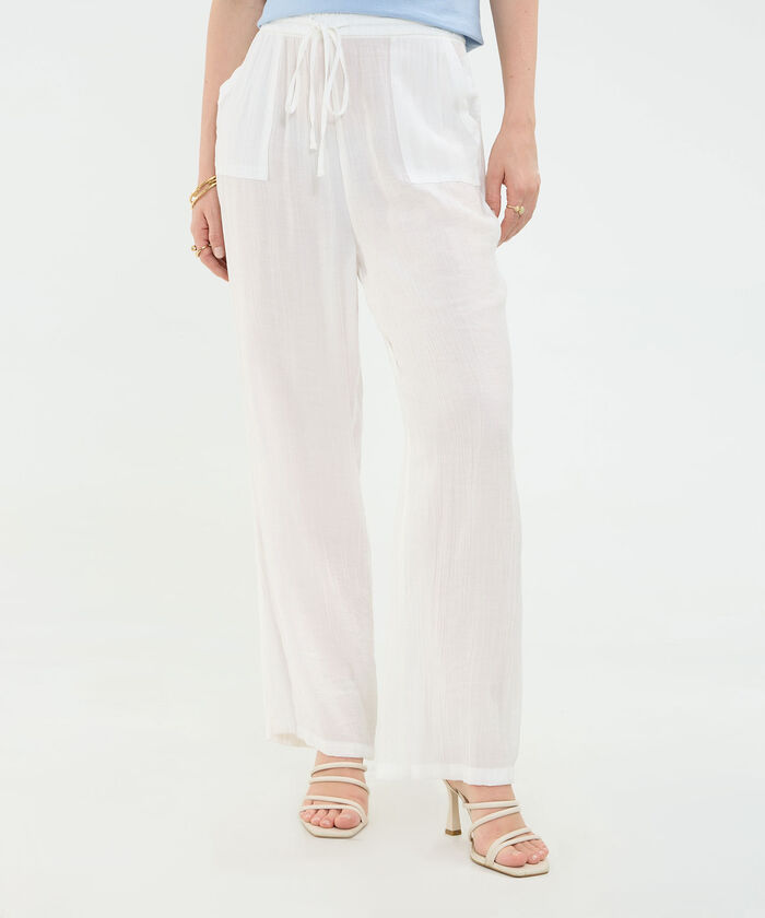 Pantalón Fluido Efecto Rústico