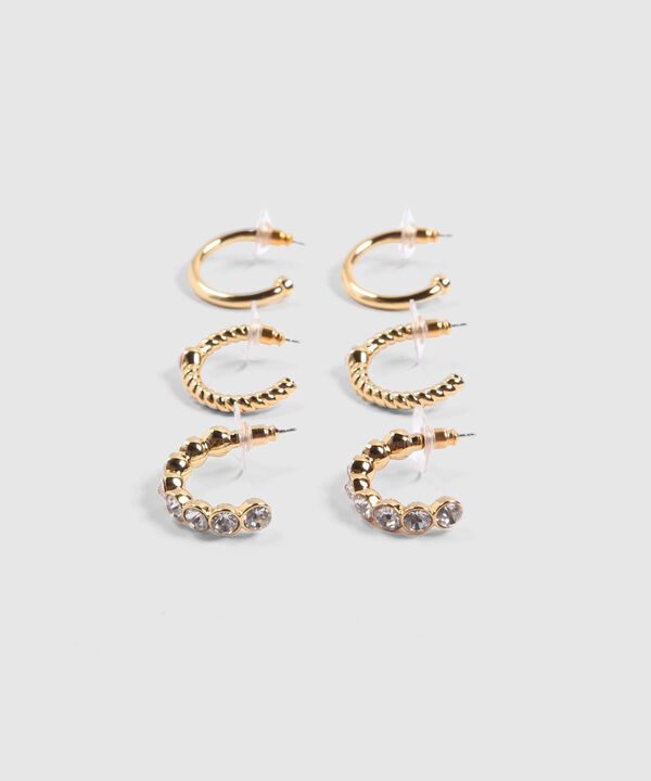 Set x 3 Aretes Dorados con Perlas