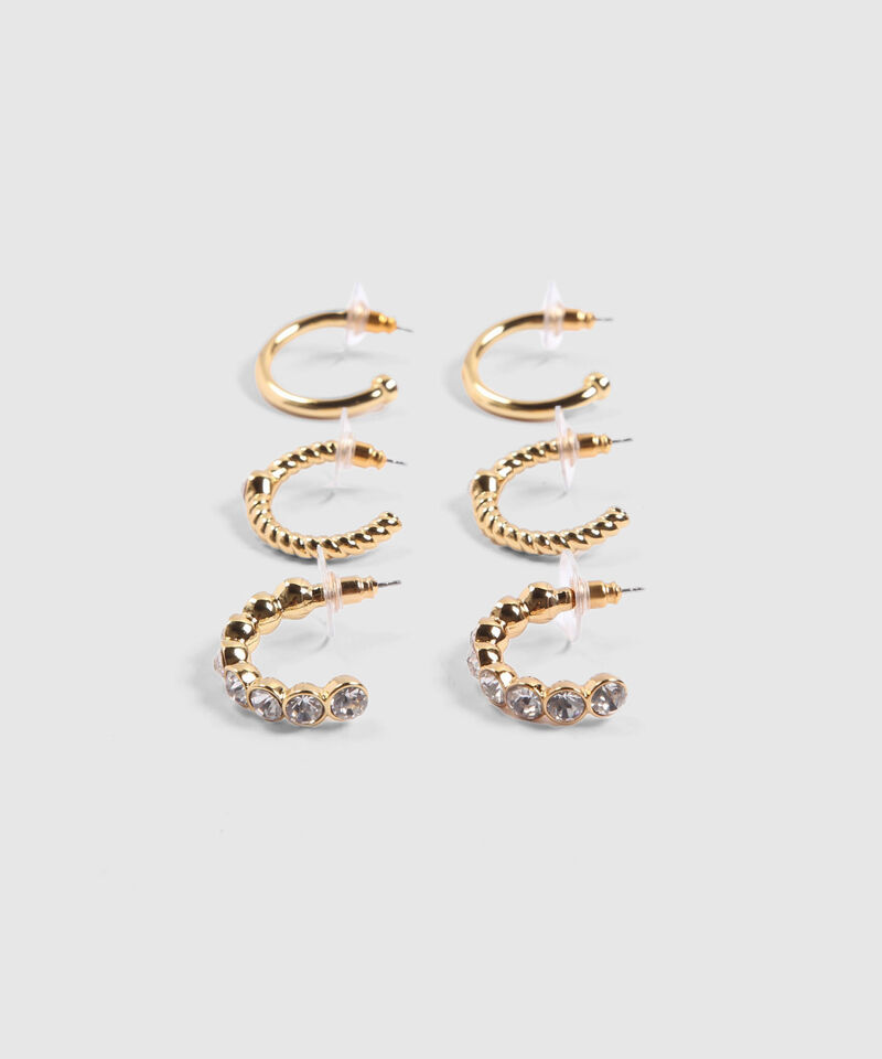 Set x 3 Aretes Dorados con Perlas