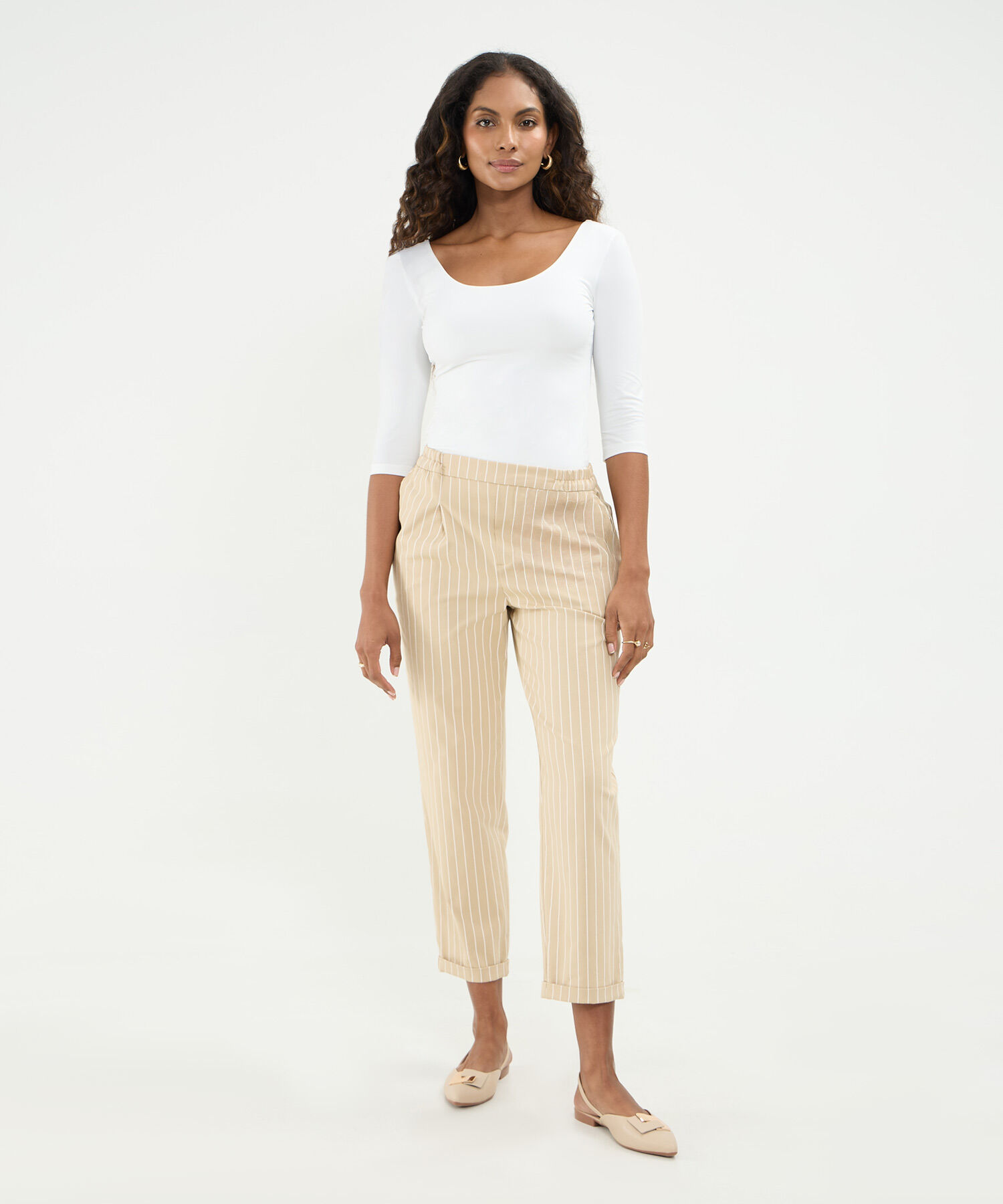 Camiseta 3/4 Ajustada Para Mujer