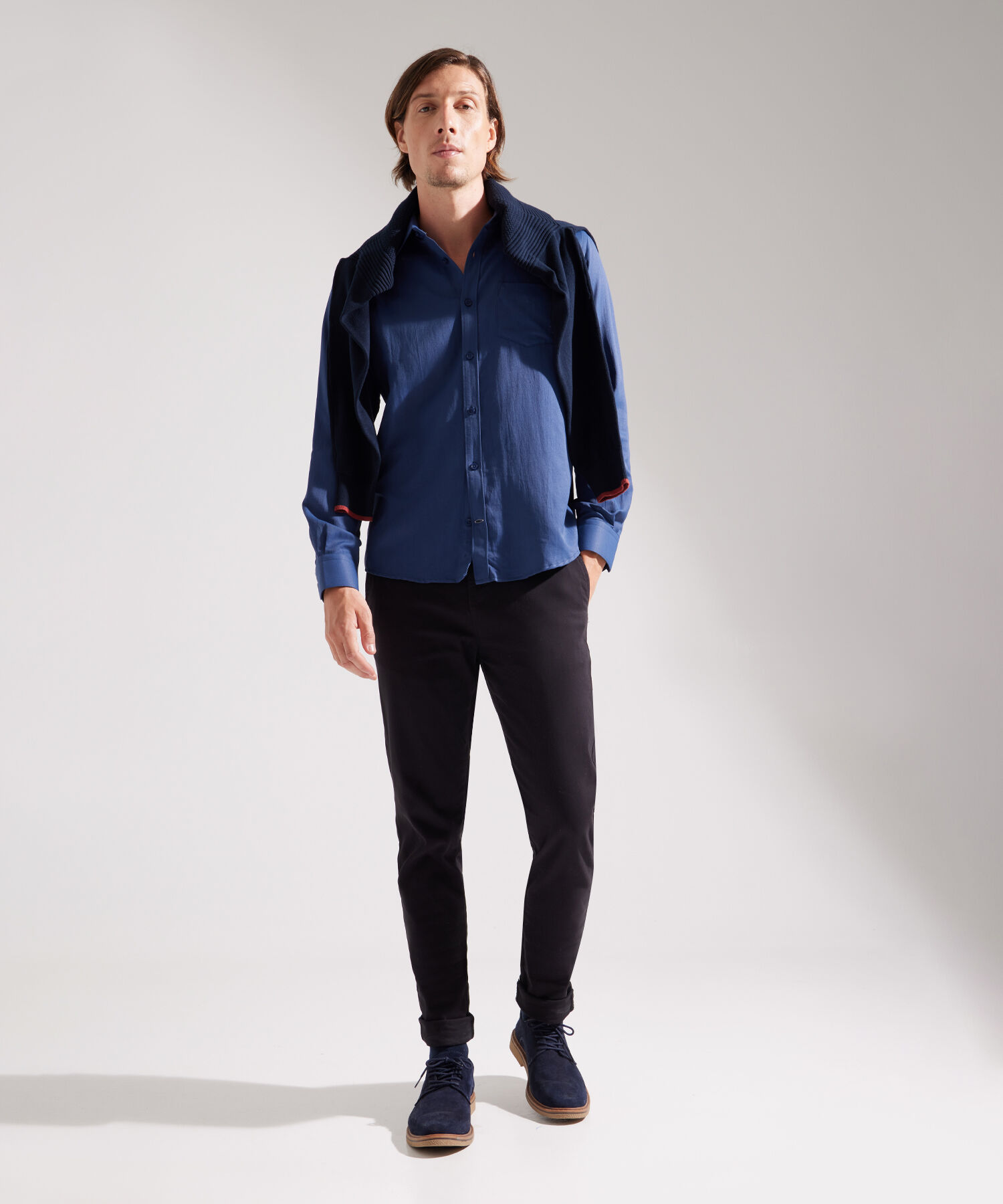 Camisa Corbatera Manga Larga