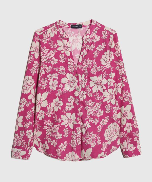 Blusa Estampada en Efecto Lino