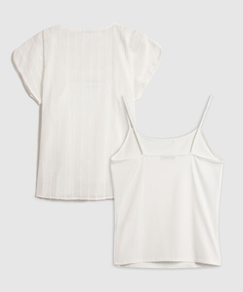 Blusa Unicolor Con Top Interno 