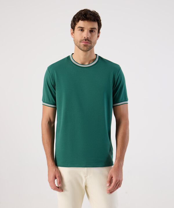 Camiseta Con Rib En Contraste Para Hombre image number null
