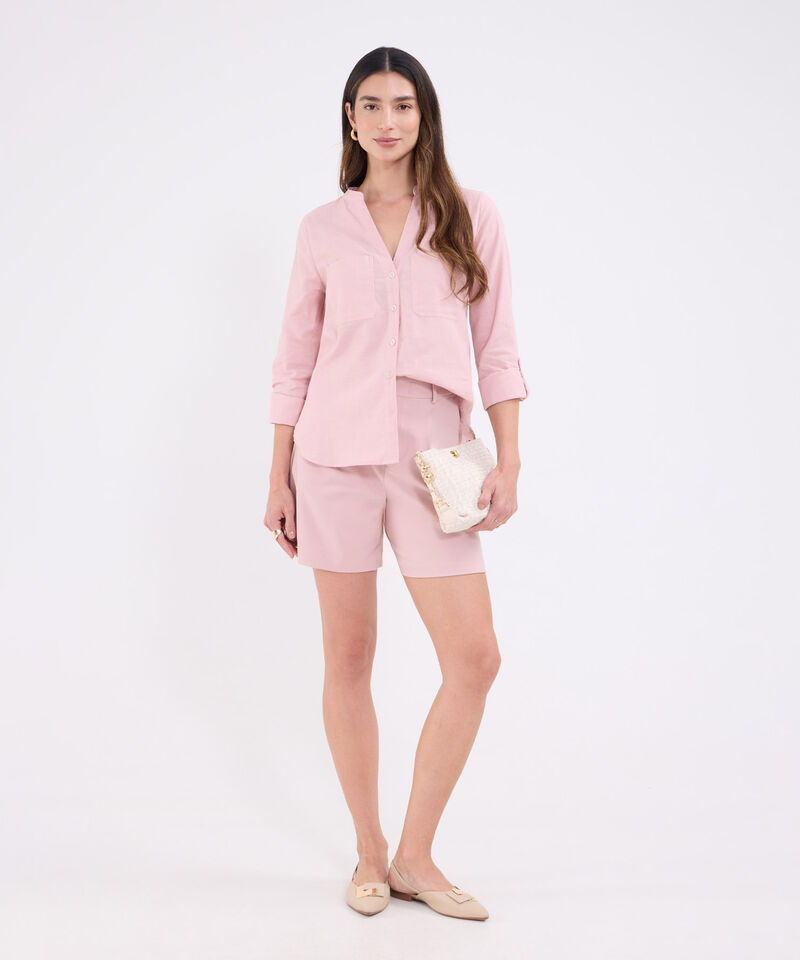 Blusa manga larga unicolor para mujer