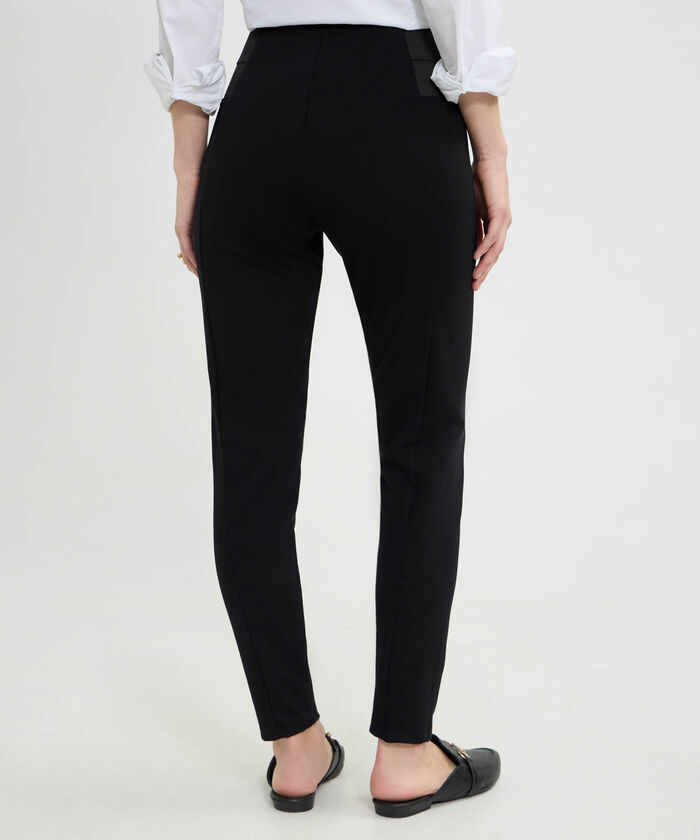 Leggins Unicolor Con Elastico En Costados