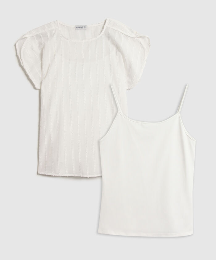 Blusa Unicolor Con Top Interno 