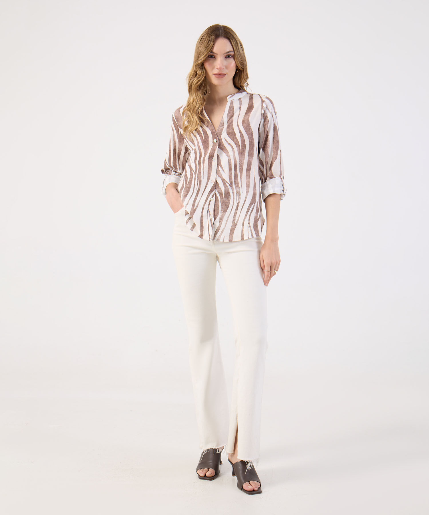 Blusa Para Mujer Estampada Cuello Ner&uacute;