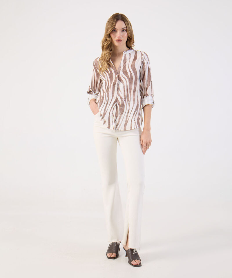 Blusa Para Mujer Estampada Cuello Ner&uacute;