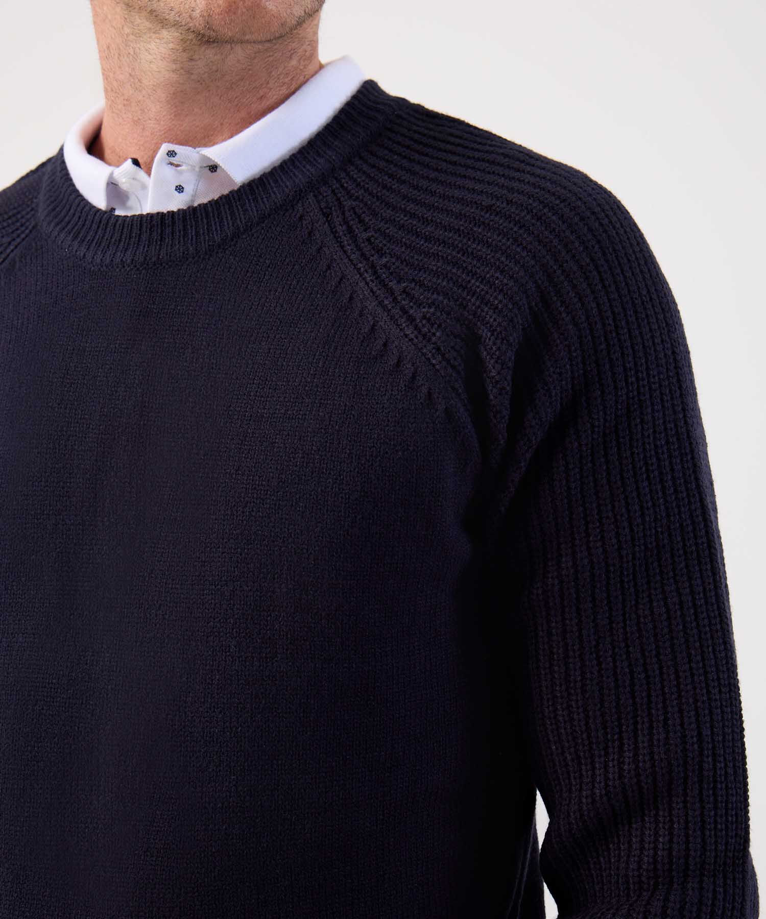 Su&eacute;ter de Punto Liso con Manga Ranglan Para Hombre
