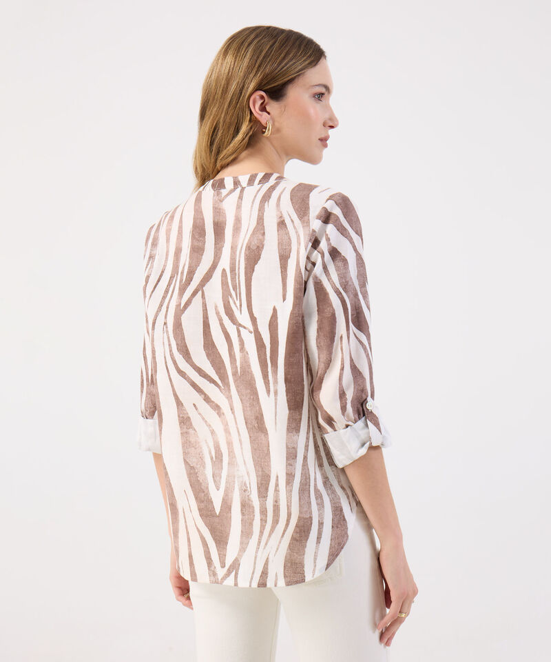 Blusa Para Mujer Estampada Cuello Ner&uacute;