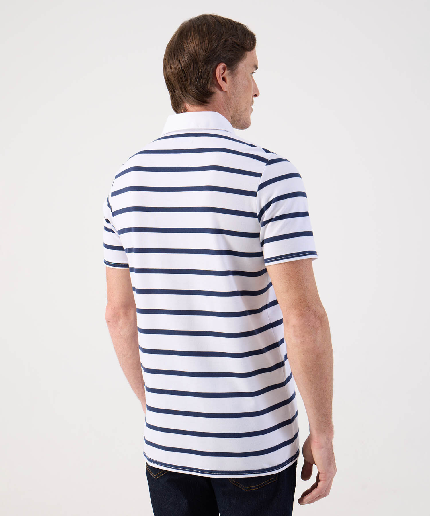 Polo a Rayas Cl&aacute;sico con Bolsillo Para Hombre