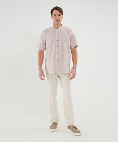 Camisa Manga Corta Cuello Neru Lino Para Hombre image number null