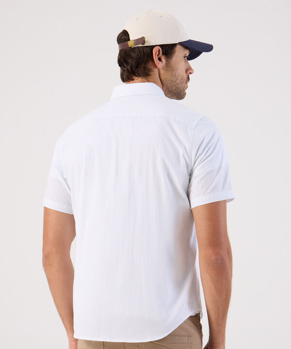 Camisa Unicolor Con Bolsillo Para Hombre