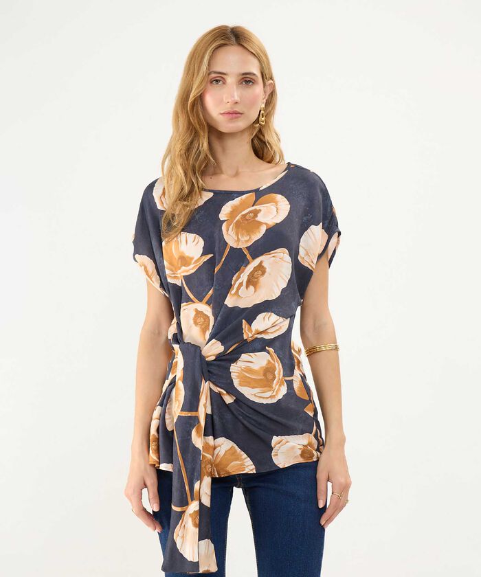 Blusa Estampada con Anudado