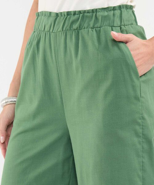 Pantalón Fluido en Efecto Lino image number null