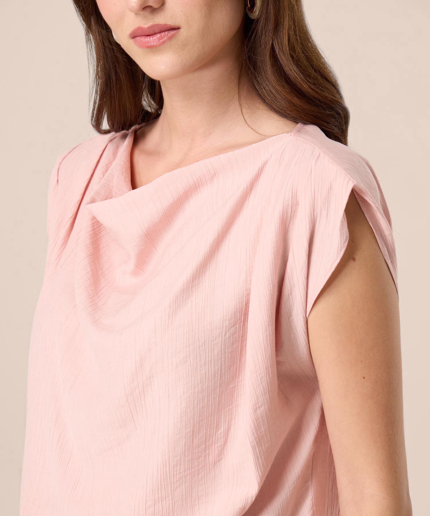 Blusa Con Cuello Redondo Y Hombreras Para Mujer