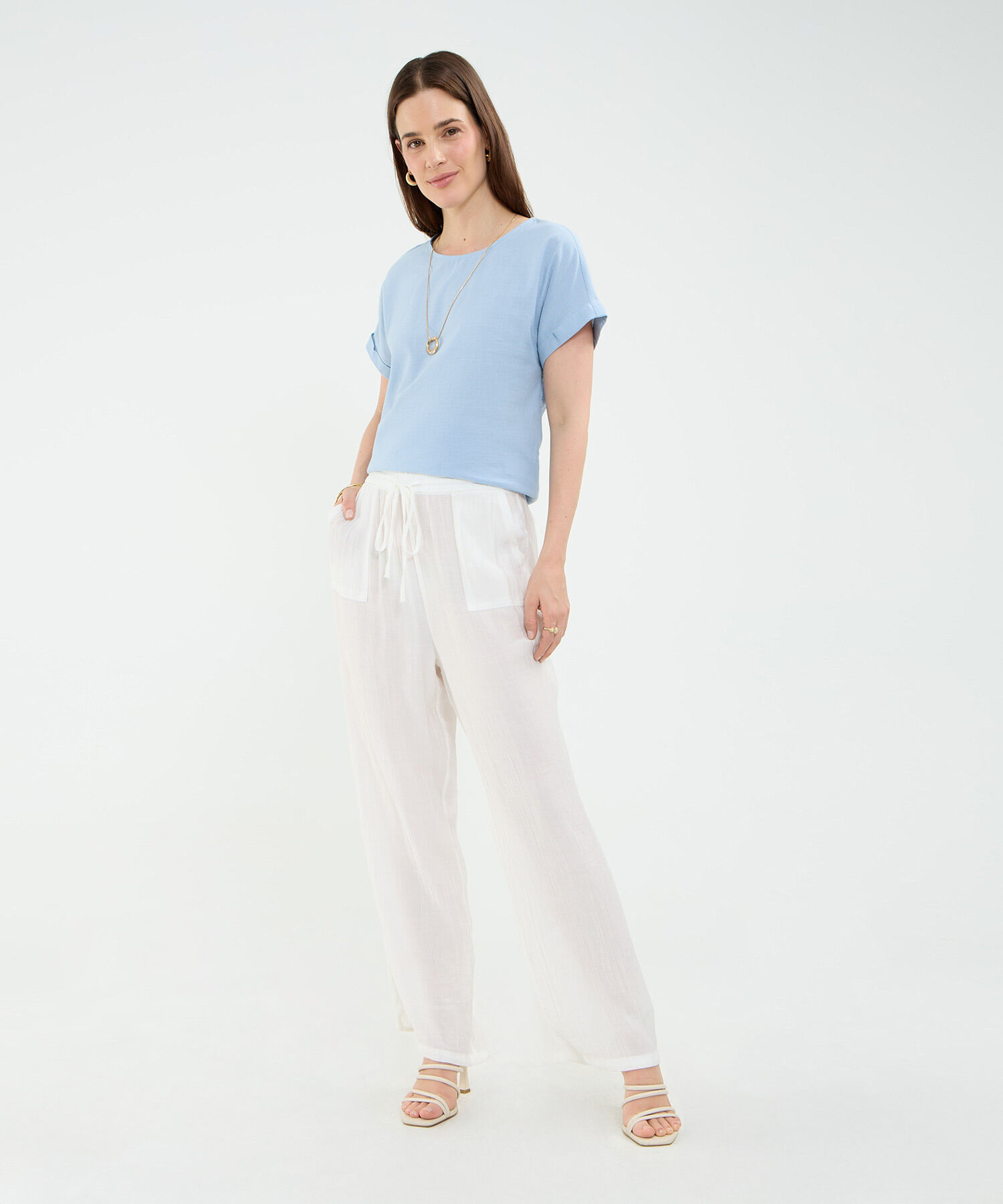 Pantalón Fluido Efecto Rústico