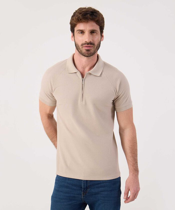 Polo Unicolor Con Cremallera 