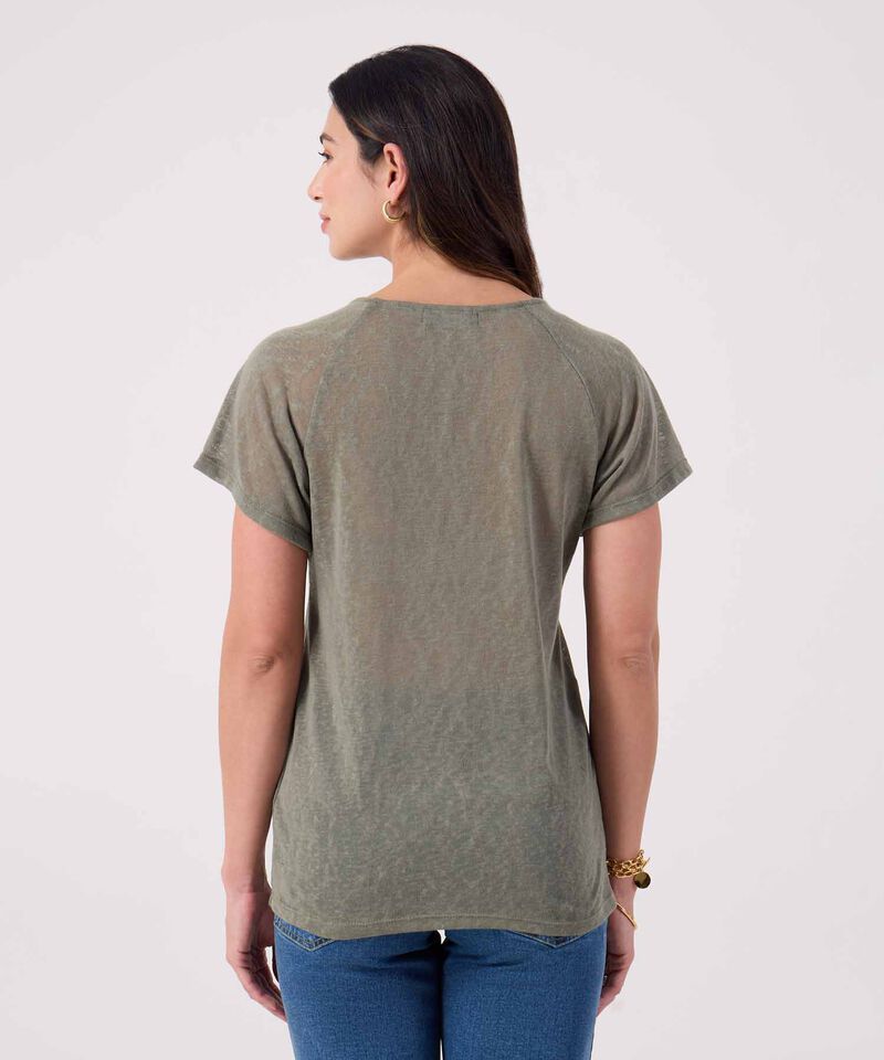 Camiseta Unicolor Con Bolsillo 