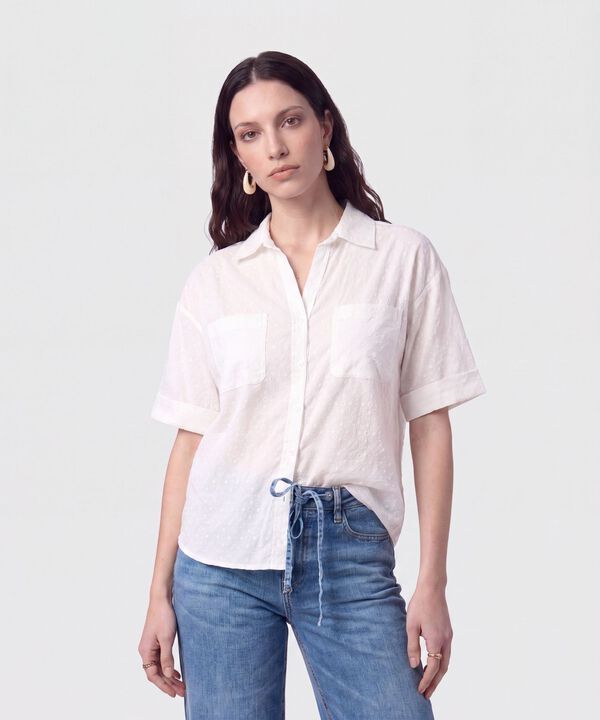Camisa Manga Corta Con Bolsillo Mujer image number null