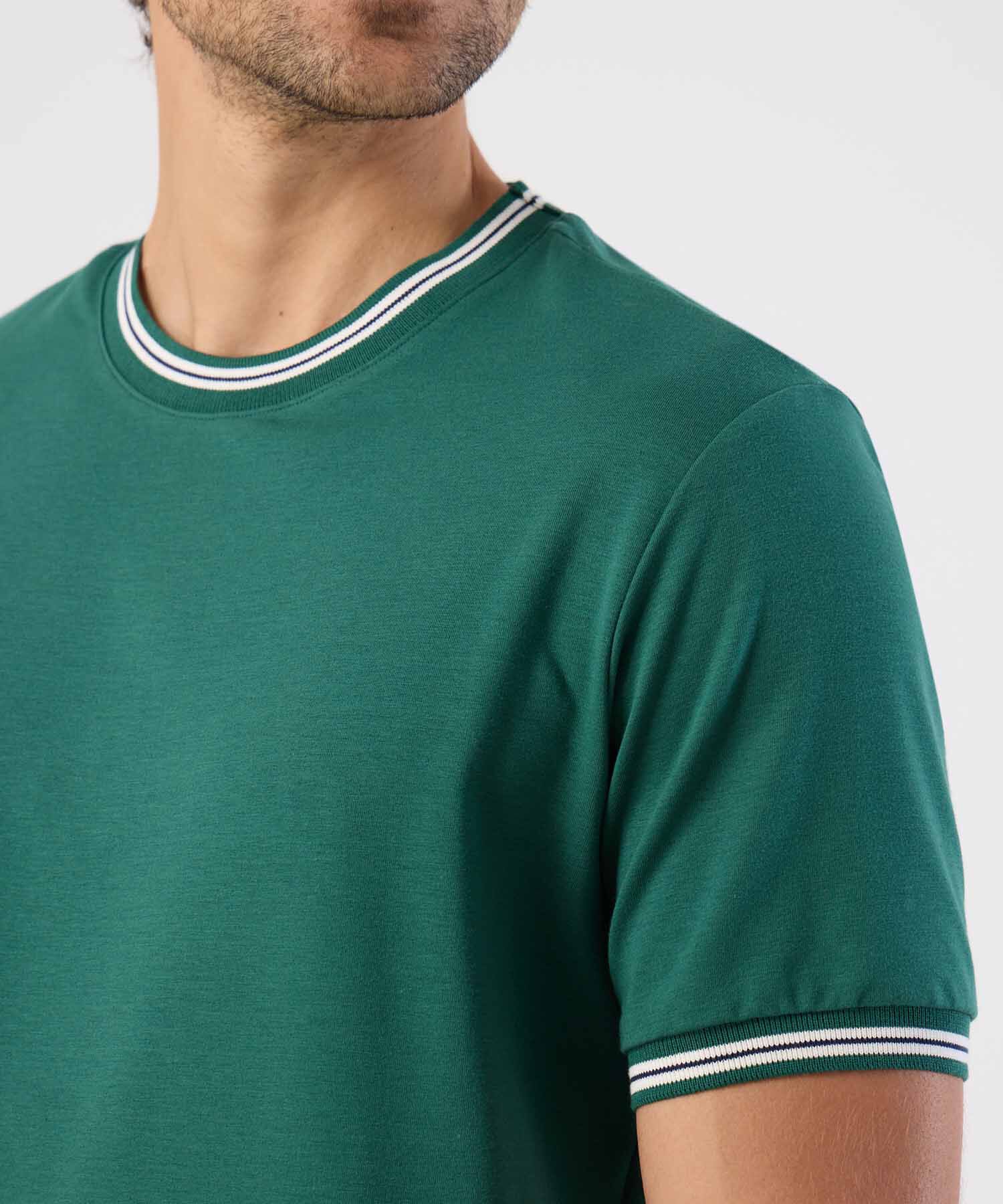 Camiseta Con Rib En Contraste Para Hombre