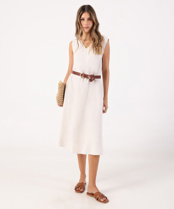 Vestido Midi Minimalista De Silueta Amplia image number null
