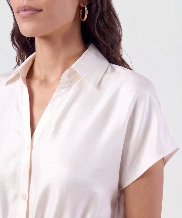 Vestido Camisero Con Cintura El&aacute;stica Mujer