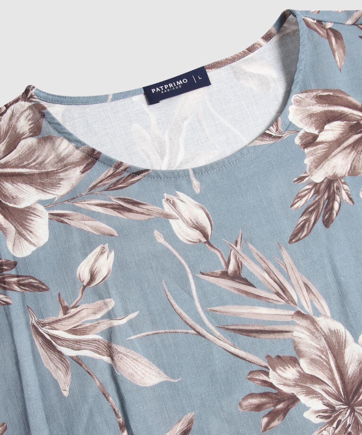 Blusa Cuello Redondo Estampada 