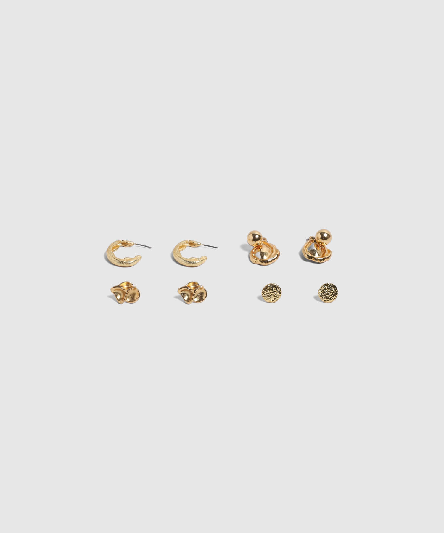 Set 4 Pares Aretes Estilo Org&aacute;nico Para Mujer
