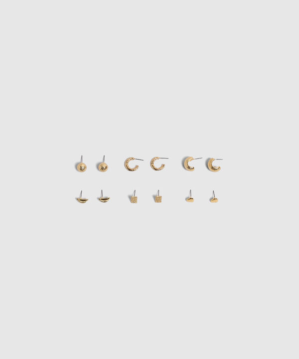 Set 6 Pares Aretes Met&aacute;licos Texturizados Mujer
